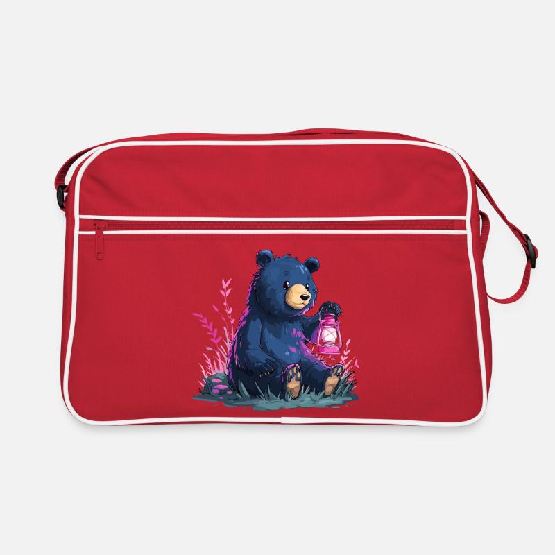 Bear with lantern Retro Bag