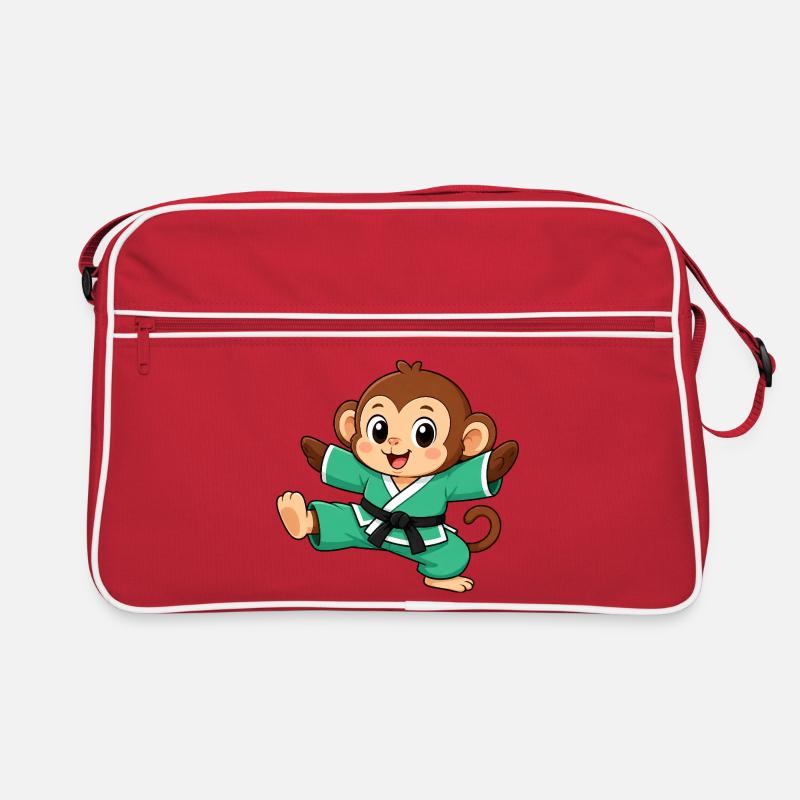 Karate Affe kämpfender Schimpanse Kampfsport Retro Tasche