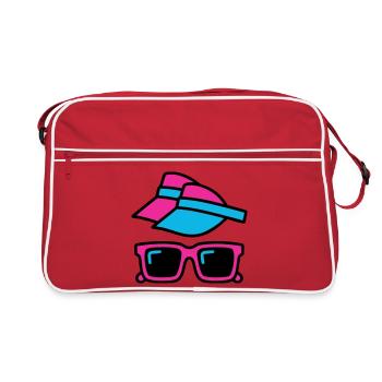80s Sun Visor Glasses Set - Retro Bag - red/white - Front