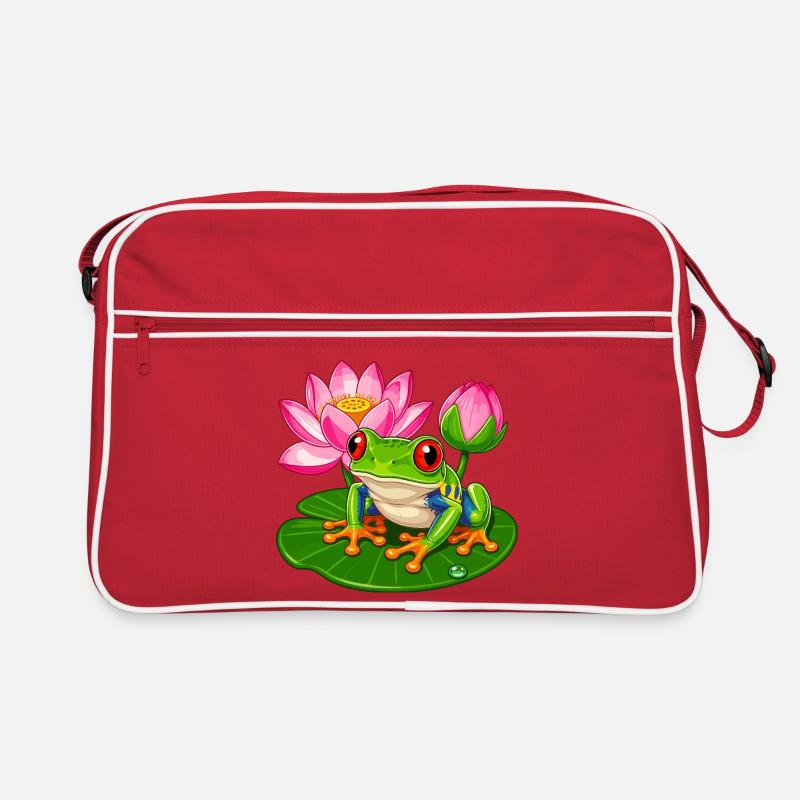 Lotus frog in color magic Retro Bag