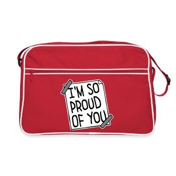Je suis tellement fier de toi pour t’encourager sincèrement à dire - Sac Retro - rouge/blanc - Devant