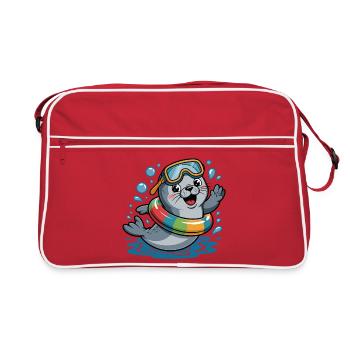 drôle de phoque - Sac Retro - rouge/blanc - Devant