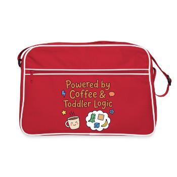 Powered by Coffee & Toddler Logic - Retro Bag - red/white - Front