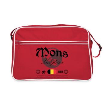 Souvenir de voyage Mons Belgium Streetwear - Sac Retro - rouge/blanc - Devant