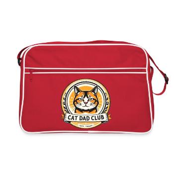 Cat Dad Club Badge - Retro Bag - red/white - Front