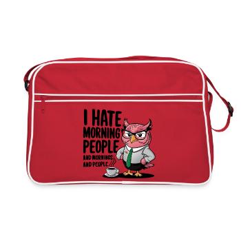Hibou d’affaires en costume avec café - Sac Retro - rouge/blanc - Devant