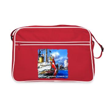 Kongeskibet_dannebro - Retro Tasche - Rot/Weiß - Vorne