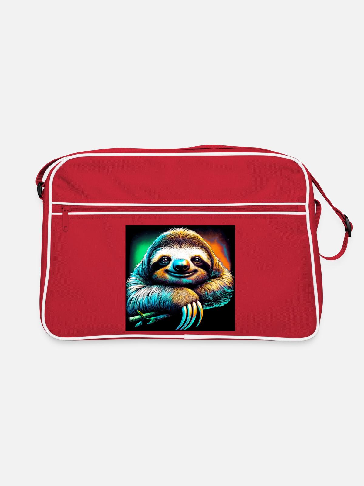 Faultier - Retro Tasche - Rot/Weiß - Vorne