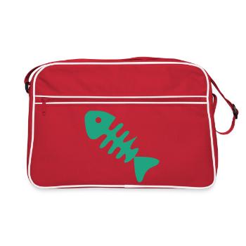 Gruene Fischgraete Icon - Retro Tasche - Rot/Weiß - Vorne