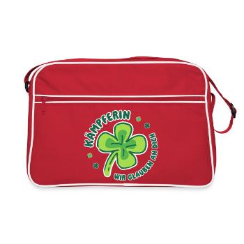 Kämpferin – Wir glauben an dich - Mutmacher - Retro Tasche - Rot/Weiß - Vorne