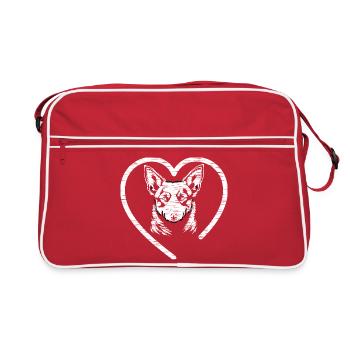 Australian Cattle Dog - Smarter Than The Fence - Retro Tasche - Rot/Weiß - Vorne