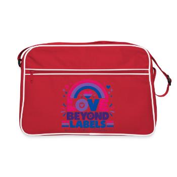 Love Beyond Labels | Bi Visibility Day - Retro Tasche - Rot/Weiß - Vorne