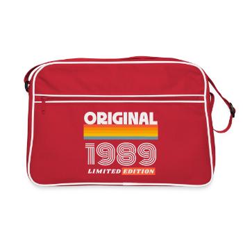 1989 Original Geburtstag Retro Vintage 80er Spruch - Retro Tasche - Rot/Weiß - Vorne