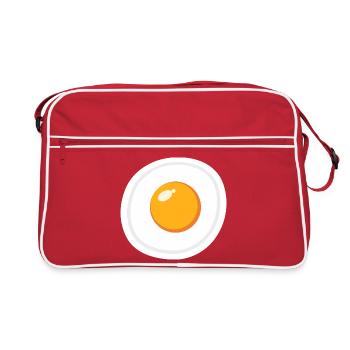 Eikostüm Halloween lustiges Frühstückskostüm - Retro Tasche - Rot/Weiß - Vorne