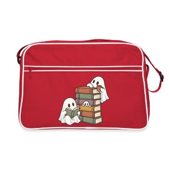 Büchergeister - Retro Tasche - Rot/Weiß - Vorne