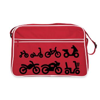 Evolution Motorrad Motorrad Motocross Fahrrad - Retro Tasche - Rot/Weiß - Vorne