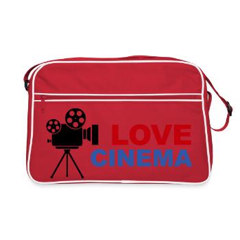 Love Cinema Bold Red Blue Typography - Retro Bag - red/white - Front