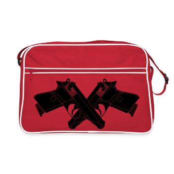 Two crossed pistols walther - Retro Bag - red/white - Front