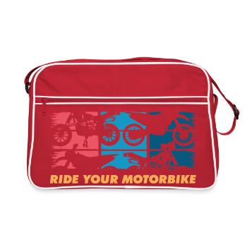 Ride Your Motorbike – Classic Retro Design - Retro Bag - red/white - Front