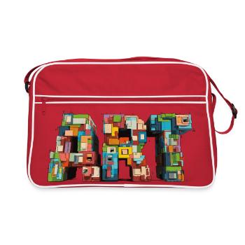 Motif Pixel ART coloré au look rétro - Sac Retro - rouge/blanc - Devant