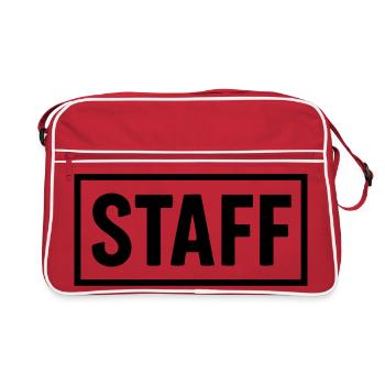 Minimalist STAFF Shirt – Club & Event Crew - Retro Bag - red/white - Front