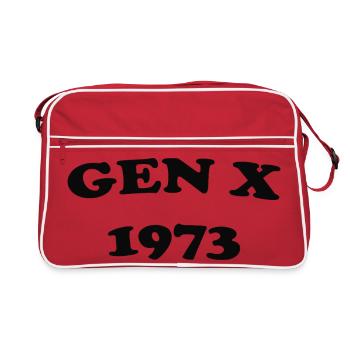Gen X 1973 Retro Emblem - Retro Tasche - Rot/Weiß - Vorne