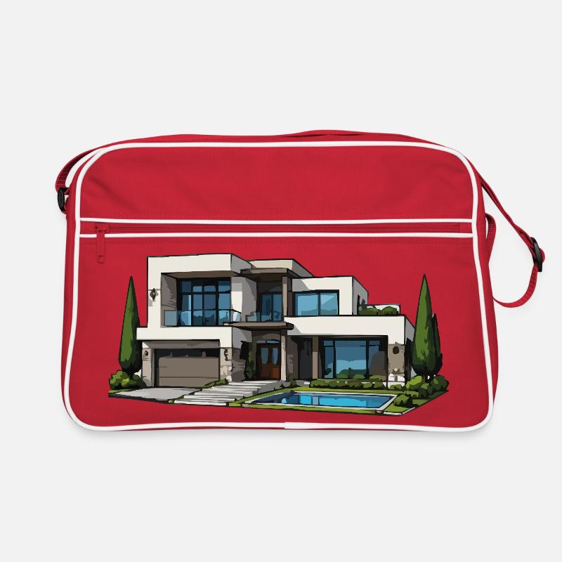 Moderne Villa mit Pool Retro Tasche