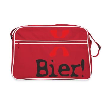 Saufen Kiffen Design 4971 - Retro Tasche - Rot/Weiß - Vorne