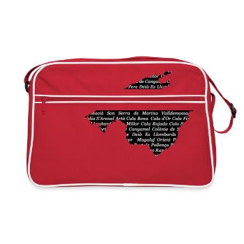 Mallorca Karte mit Orten Weiss - Retro Tasche - Rot/Weiß - Vorne