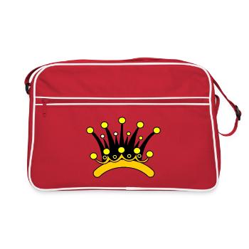 Crown party golden colored - Retro Bag - red/white - Front