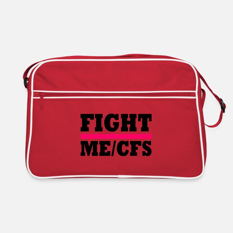 Me/cfs - fight me/cfs - Retro Tasche - Rot/Weiß