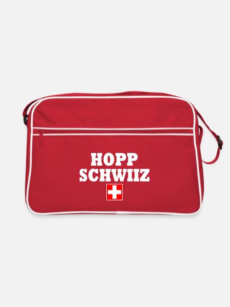 Hopp schwiiz - Sac Retro - rouge/blanc - Devant