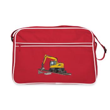 Road-rail excavator Excavator track construction - Retro Bag - red/white - Front