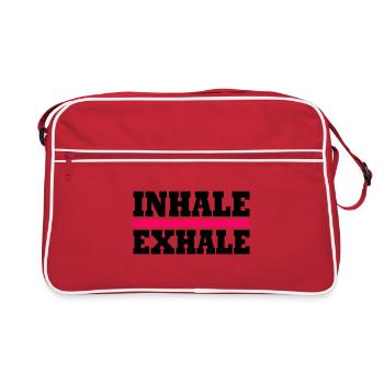 Inhale exhale - Retro Bag - red/white - Front