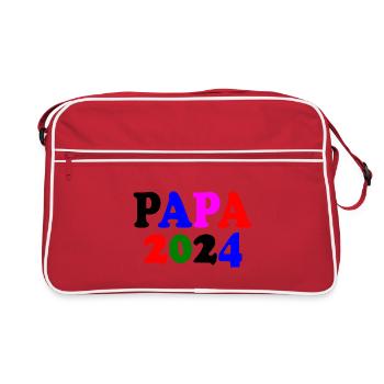 Papa 2024 - Retro Tasche - Rot/Weiß - Vorne
