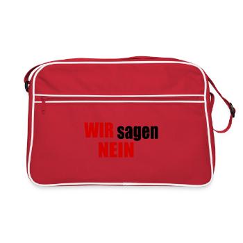 Wir sagen nein - Retro Tasche - Rot/Weiß - Vorne