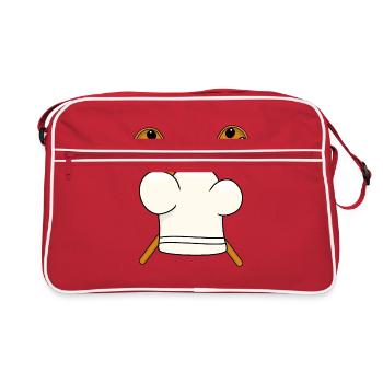 Chef chef hat wooden spoon - Retro Bag - red/white - Front