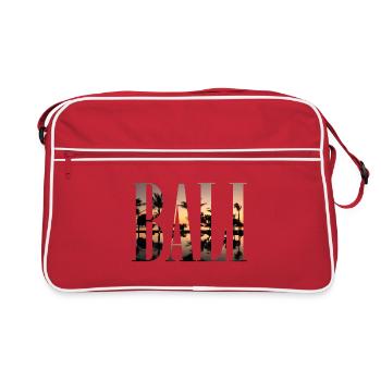 Bali, Indonésie, palmiers, plage, vacances - Sac Retro - rouge/blanc - Devant