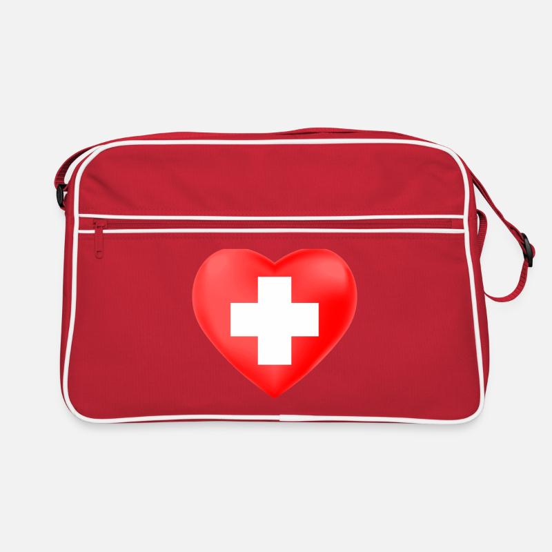 Schweizer Herz Retro Tasche