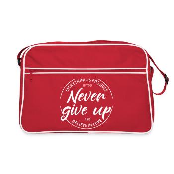 Everything possible, never give up, believe love - Sac Retro - rouge/blanc - Devant