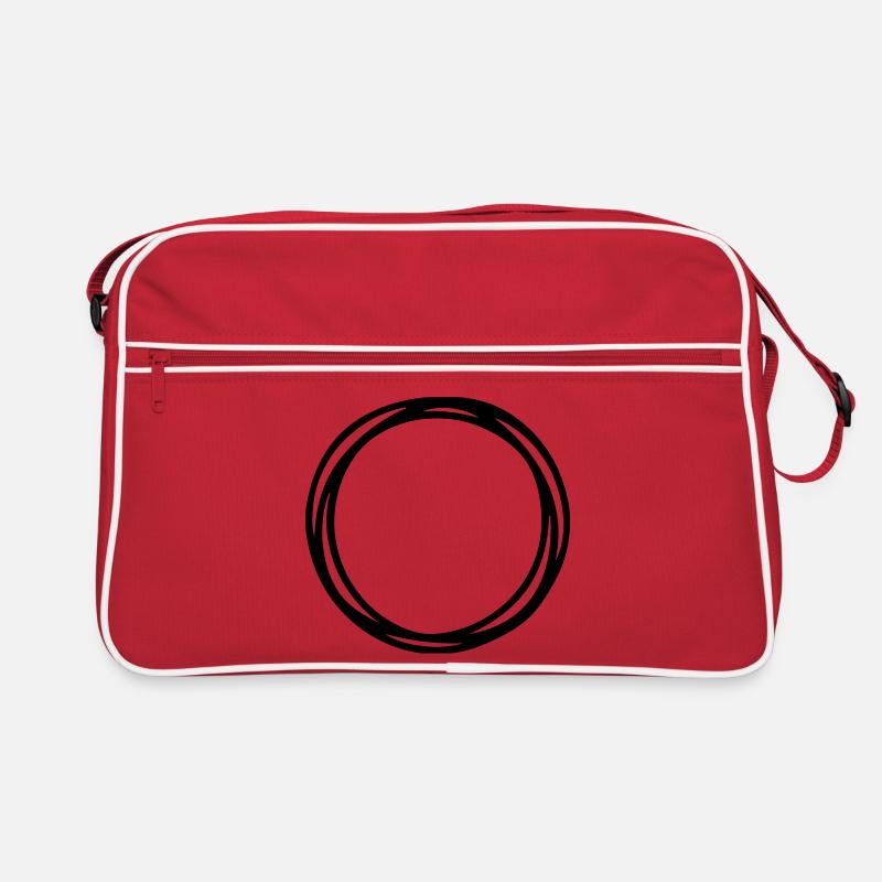 Kreise und Kreise - Retro Tasche - Rot/Weiß