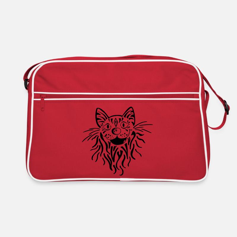 Getigerter Katzenkopf - Katze - Tiger - Kater Retro Tasche