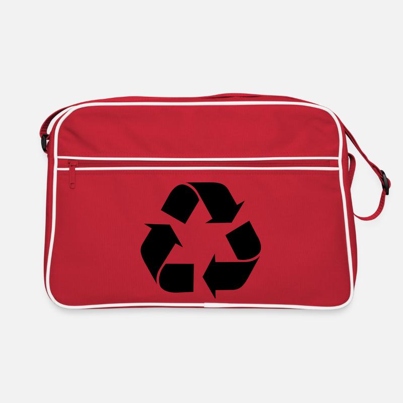 Recycling recyceln symbole - Retro Tasche - Rot/Weiß