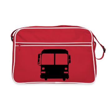 Bus / Conducteur / Travail / Métier / Job - Sac Retro - rouge/blanc - Devant