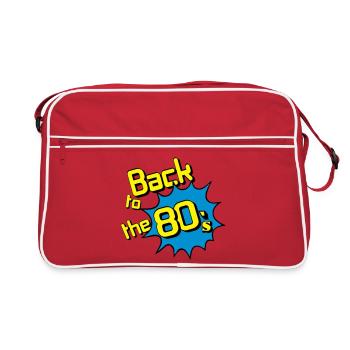80er Party Back to the 80s , 80er Kult ...(25) - Retro Tasche - Rot/Weiß - Vorne