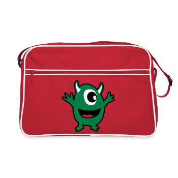 monstre vert - Sac Retro - rouge/blanc - Devant