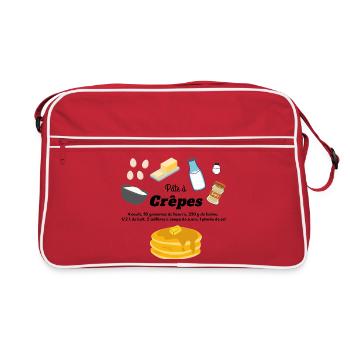 pâte a crêpes recette ingrédients chandeleur - Sac Retro - rouge/blanc - Devant