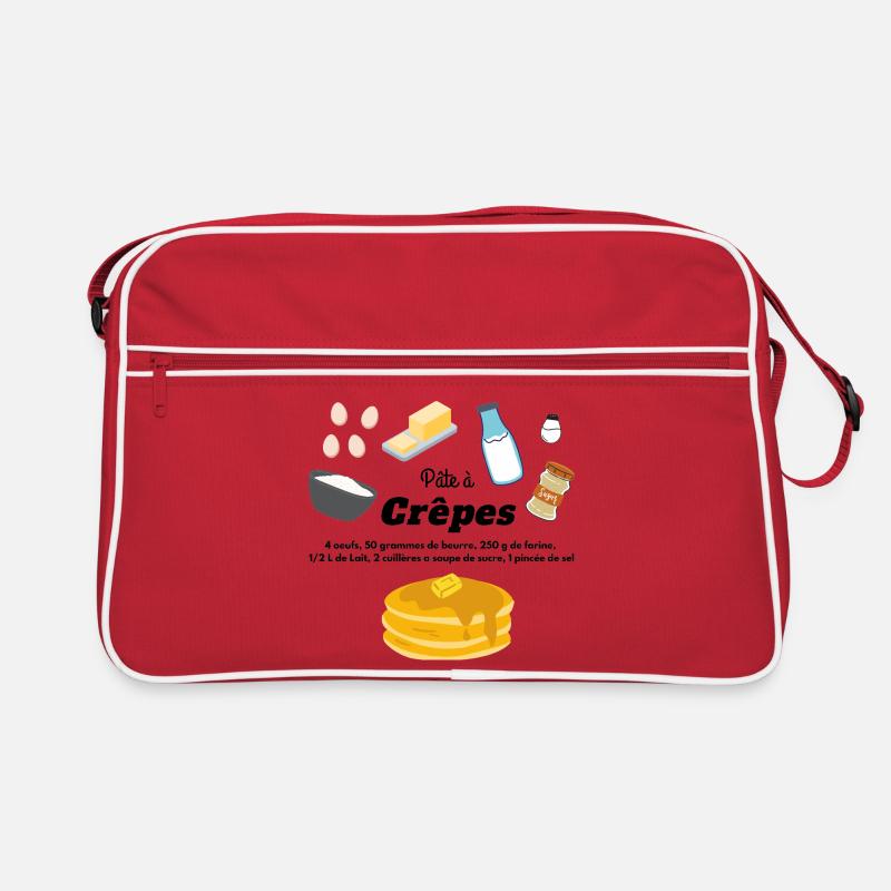 pâte a crêpes recette ingrédients chandeleur - Sac Retro - rouge/blanc