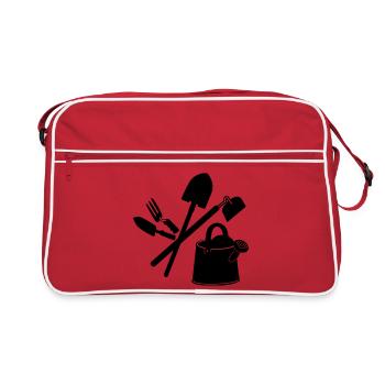 Garden tools shovel and flower caster - Retro Bag - red/white - Front