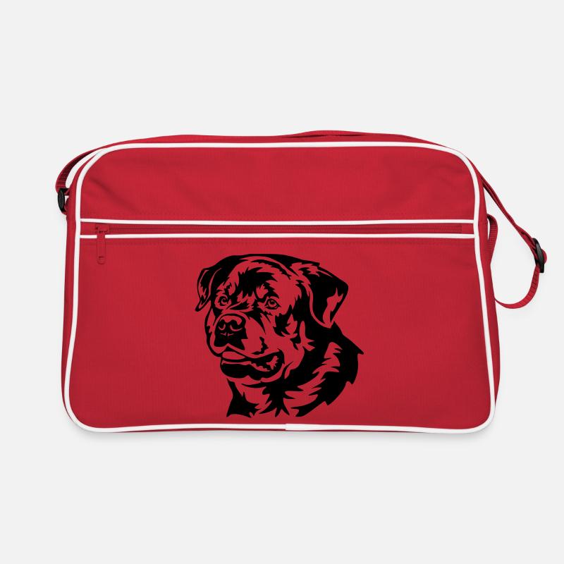 Rottweiler Kopf Retro Tasche
